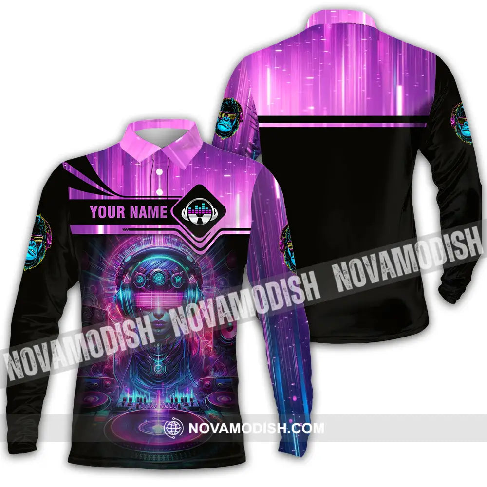 Unisex Shirt - Custom DJ 3D Shirt Long Sleeve Polo / S T-shirt