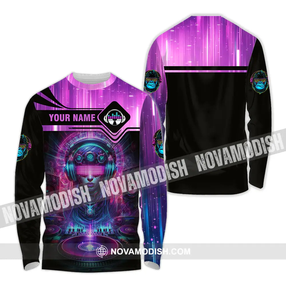 Unisex Shirt - Custom DJ 3D Shirt Long Sleeve Shirt / S T-shirt