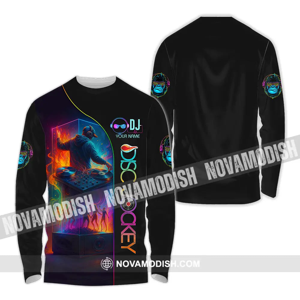 Unisex Shirt - Custom DJ 3D Shirt Long Sleeve Shirt / S T-shirt