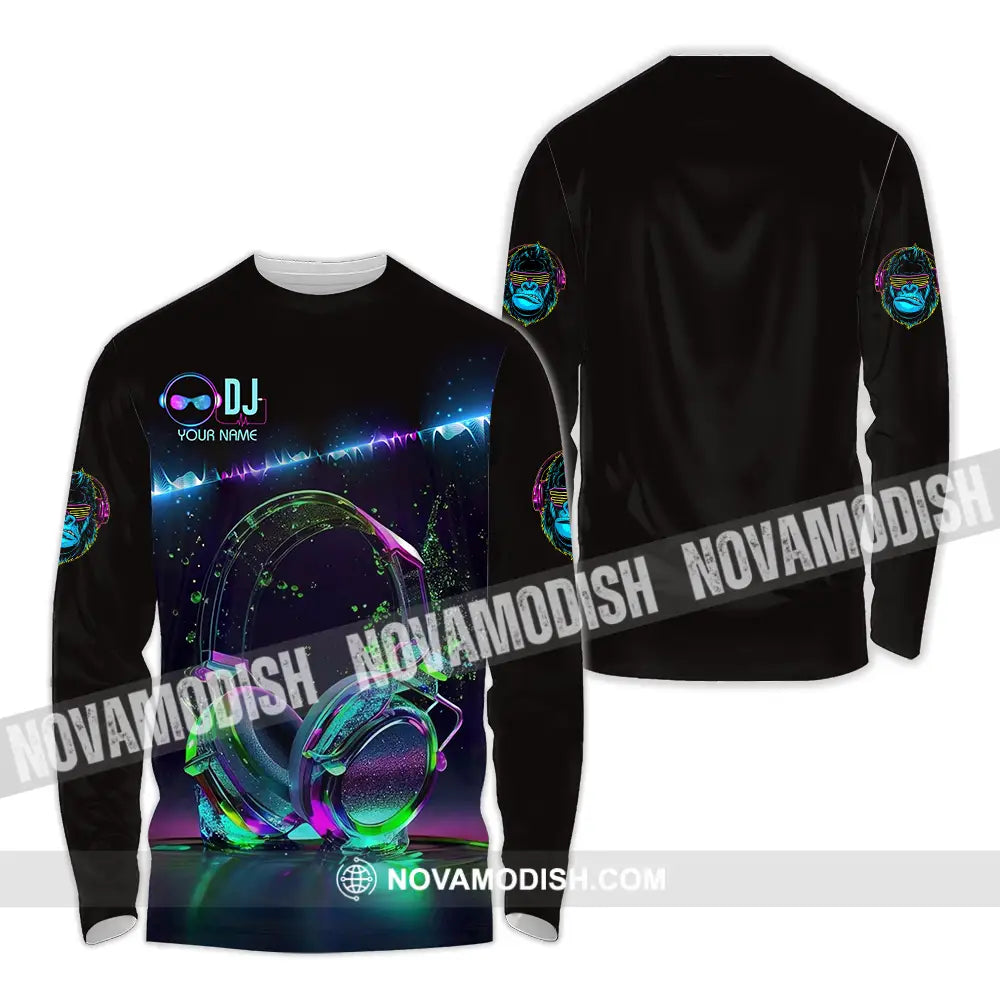 Unisex Shirt - Custom DJ 3D Shirt Long Sleeve Shirt / S T-shirt