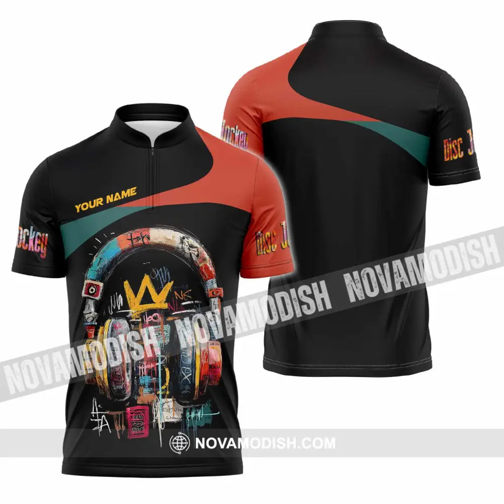 Unisex Shirt - Custom DJ 3D Shirt Zipper Polo Shirt / S T-shirt