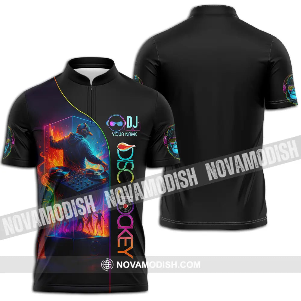 Unisex Shirt - Custom DJ 3D Shirt Zipper Polo Shirt / S T-shirt