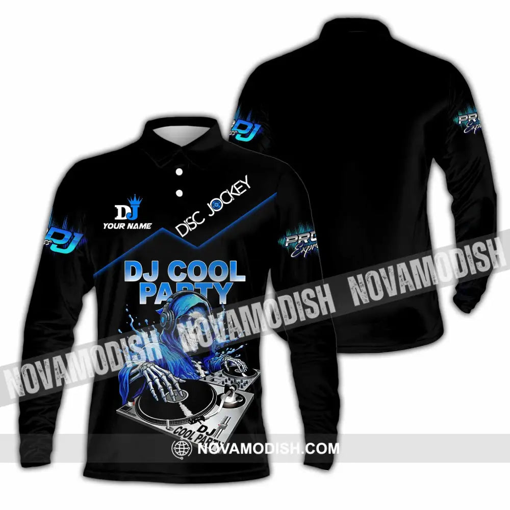 Unisex Shirt - Custom DJ Cool Party 3D Shirt Long Sleeve Polo / S T-shirt