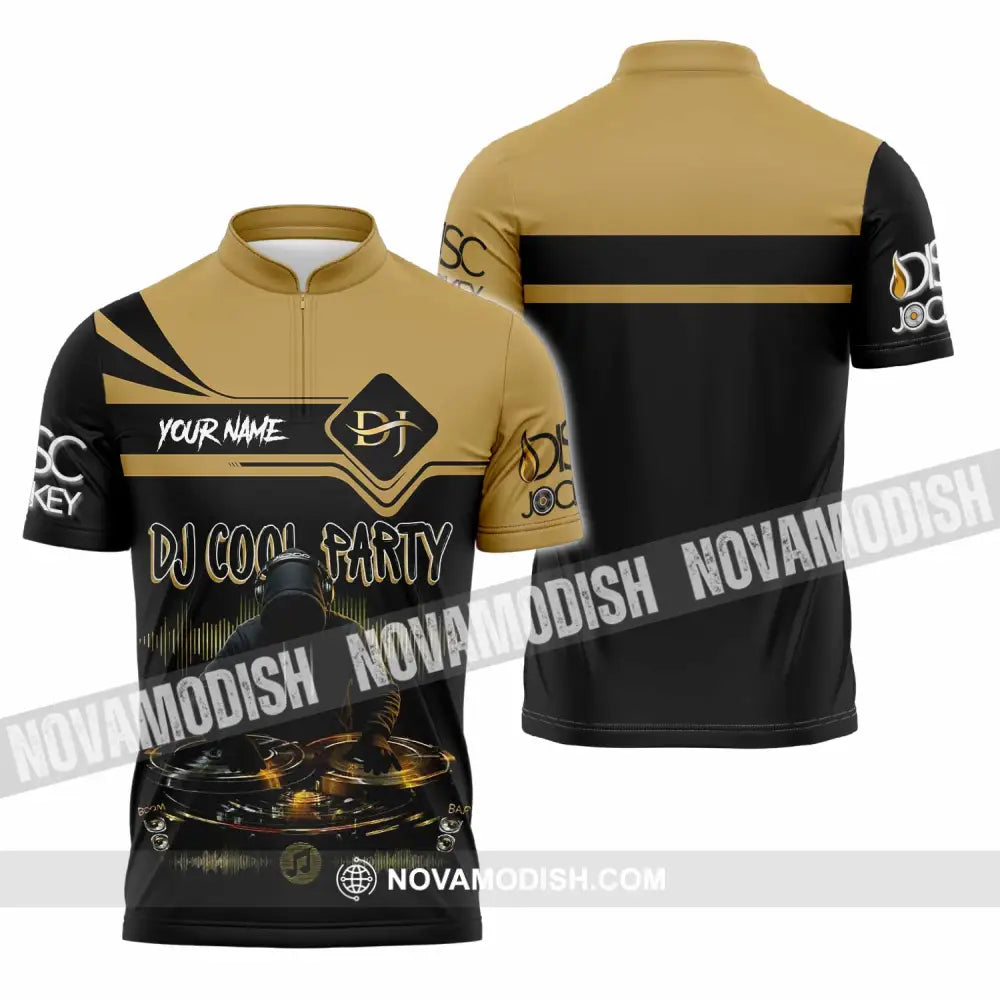 Unisex Shirt - Custom DJ Cool Party 3D Shirt Zipper Polo Shirt / S T-shirt