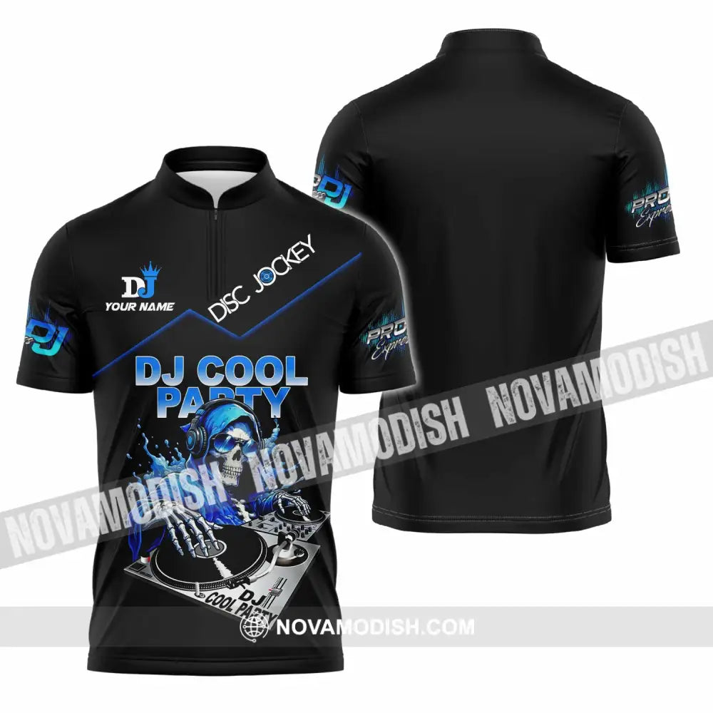Unisex Shirt - Custom DJ Cool Party 3D Shirt Zipper Polo Shirt / S T-shirt
