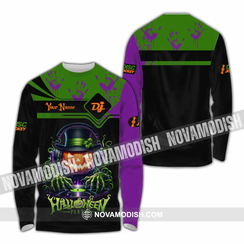 Unisex Shirt - Custom DJ Halloween Party Shirt Long Sleeve Shirt / S T-shirt