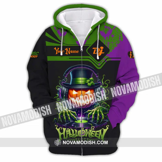 Unisex Shirt - Custom DJ Halloween Party Shirt Zipper Hoodie / S T-shirt