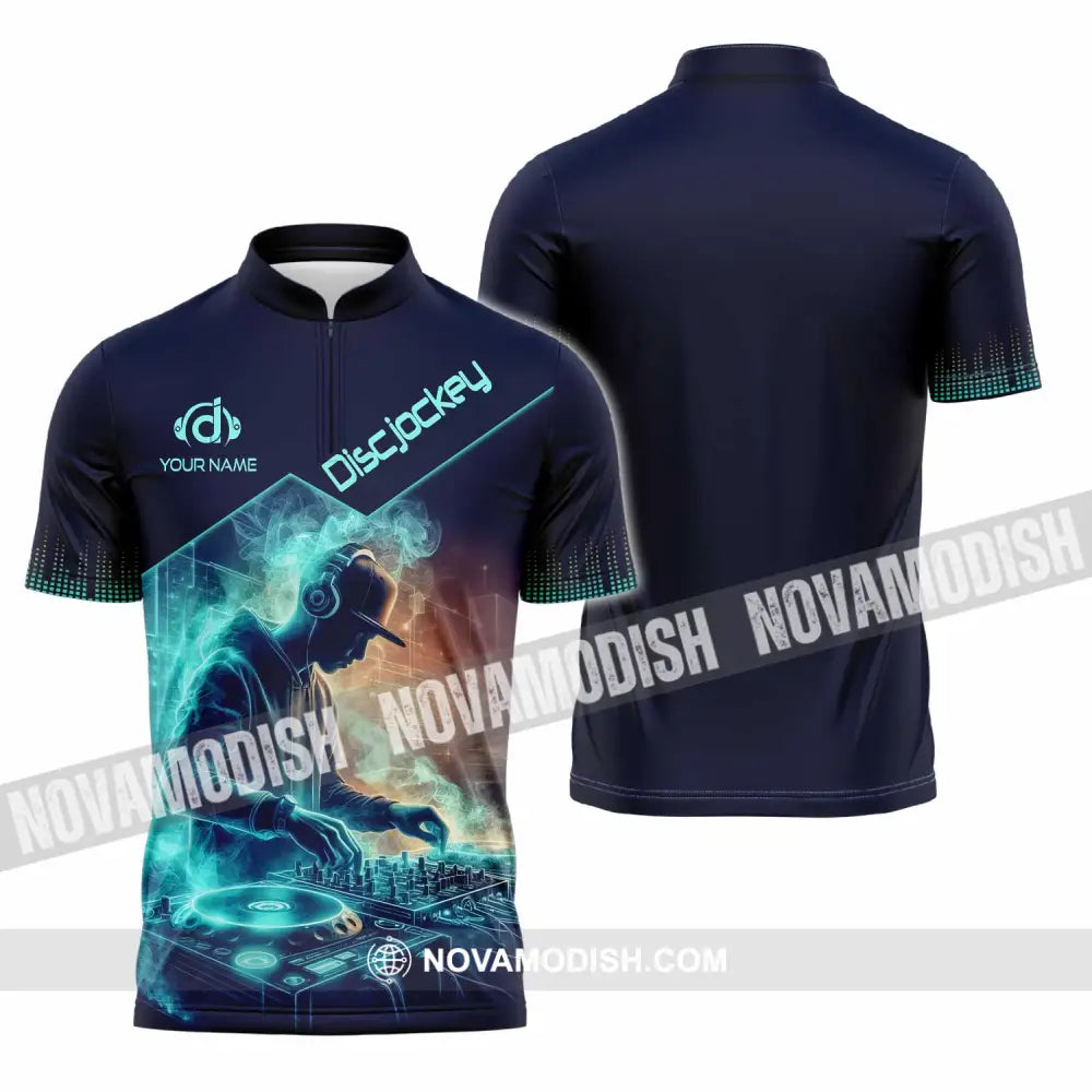 Unisex Shirt - Custom DJ Man Shirt Zipper Polo Shirt / S T-shirt