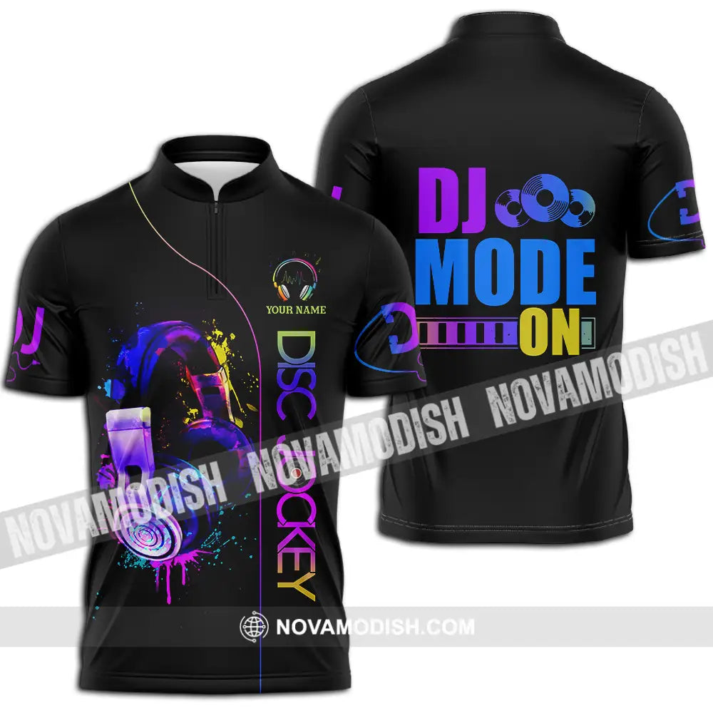 Unisex Shirt - Custom DJ Mode On Shirt Zipper Polo Shirt / S T-shirt