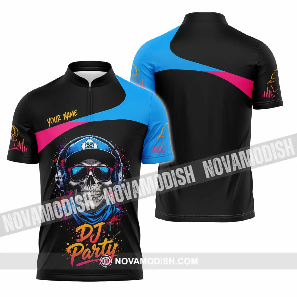 Unisex Shirt - Custom DJ Party 3D Shirt Zipper Polo Shirt / S T-shirt