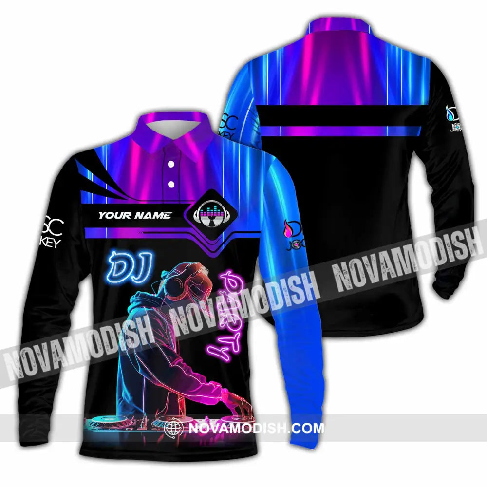 Unisex Shirt - Custom DJ Party Shirt Long Sleeve Polo / S T-shirt