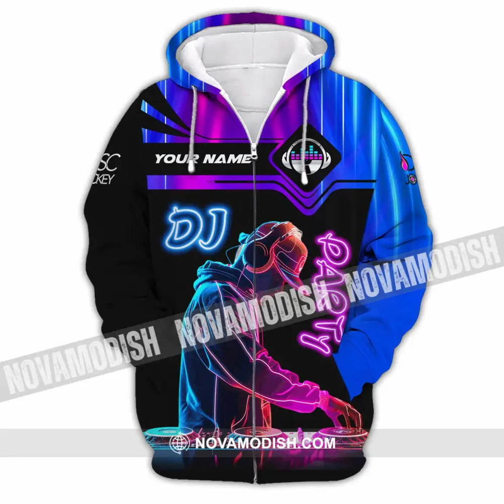 Unisex Shirt - Custom DJ Party Shirt Zipper Hoodie / S T-shirt