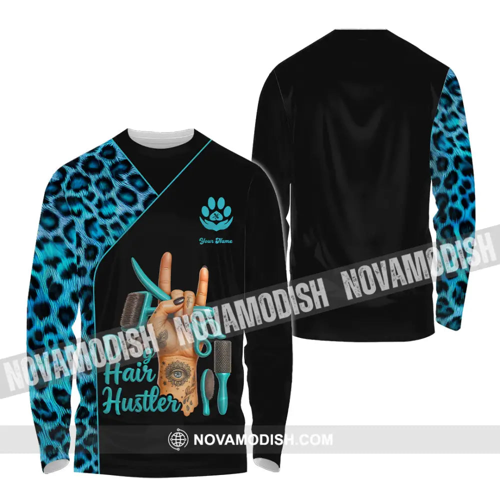 Unisex Shirt - Custom Dog Hair Hustler Groomer Shirt Long Sleeve Shirt / S T-shirt