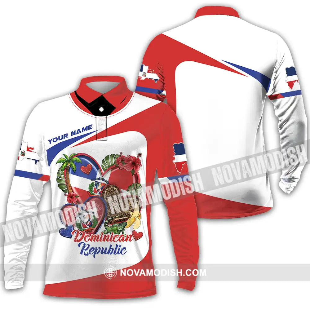 Unisex Shirt - Custom Dominican Republic Shirt Long Sleeve Polo / S T-shirt