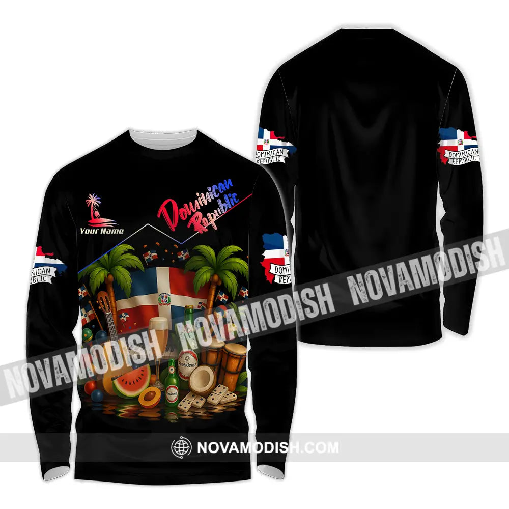 Unisex Shirt - Custom Dominican Republic Shirt Long Sleeve Shirt / S T-shirt
