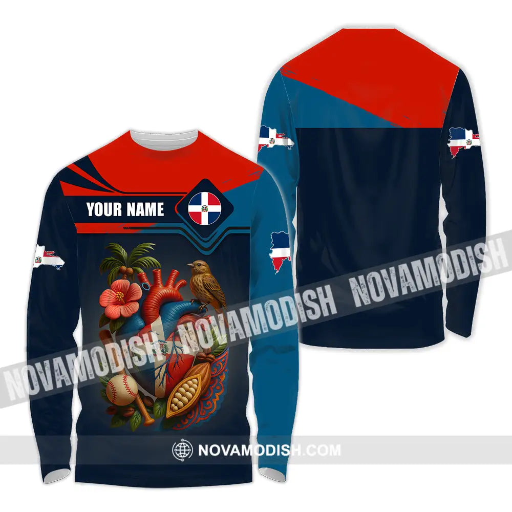 Unisex Shirt - Custom Dominican Republic Shirt Long Sleeve Shirt / S T-shirt