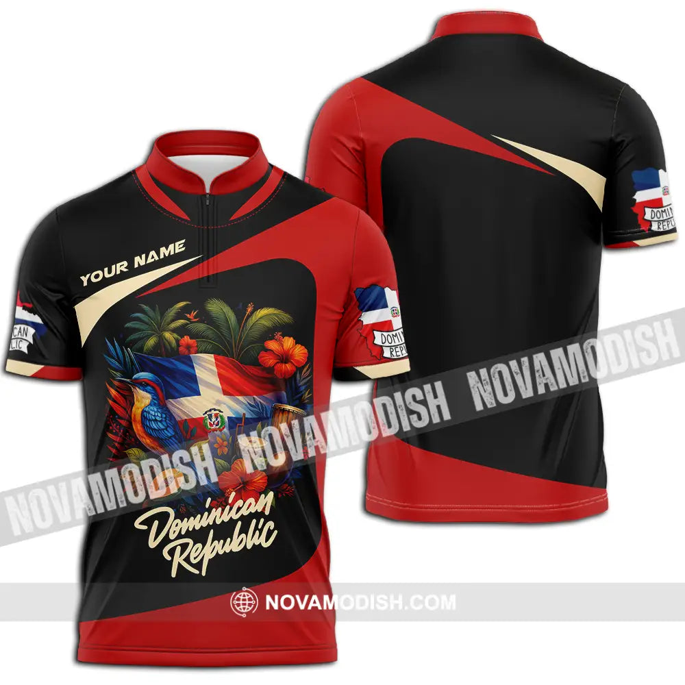 Unisex Shirt - Custom Dominican Republic Shirt Zipper Polo Shirt / S T-shirt