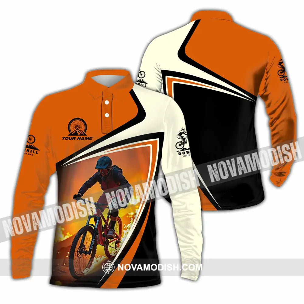 Unisex Shirt - Custom Downhill Mountain Bike Shirt Long Sleeve Polo / S T-shirt