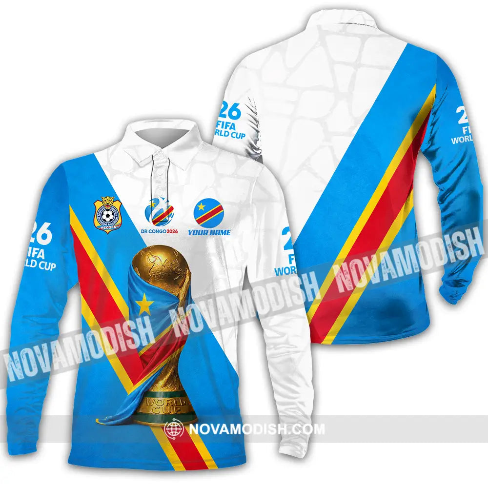 Unisex Shirt - Custom Dr Congo World Cup 2026 Shirt - Long Sleeve Polo / S - T-shirt