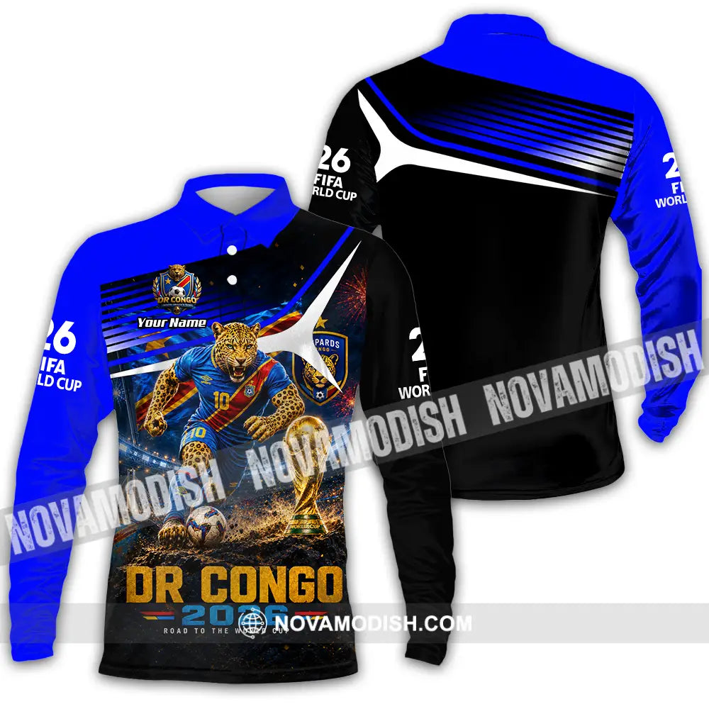 Unisex Shirt - Custom Dr Congo World Cup 2026 Shirt - Long Sleeve Polo / S - T-shirt
