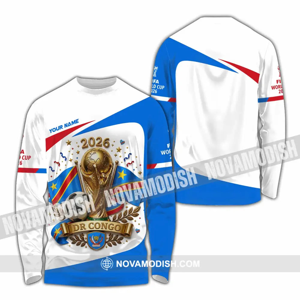 Unisex Shirt - Custom Dr Congo World Cup 2026 Shirt - Long Sleeve Shirt / S - T-shirt