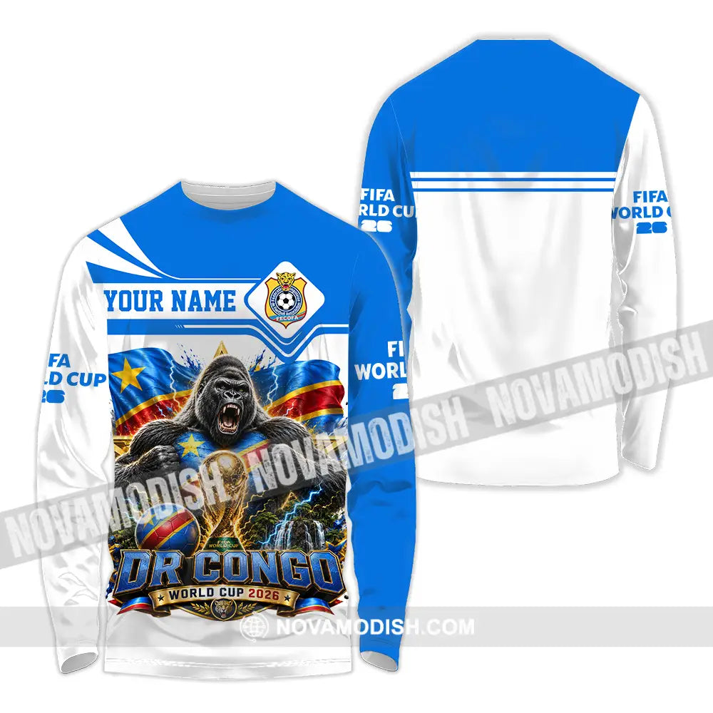 Unisex Shirt - Custom Dr Congo World Cup 2026 Shirt - Long Sleeve Shirt / S - T-shirt