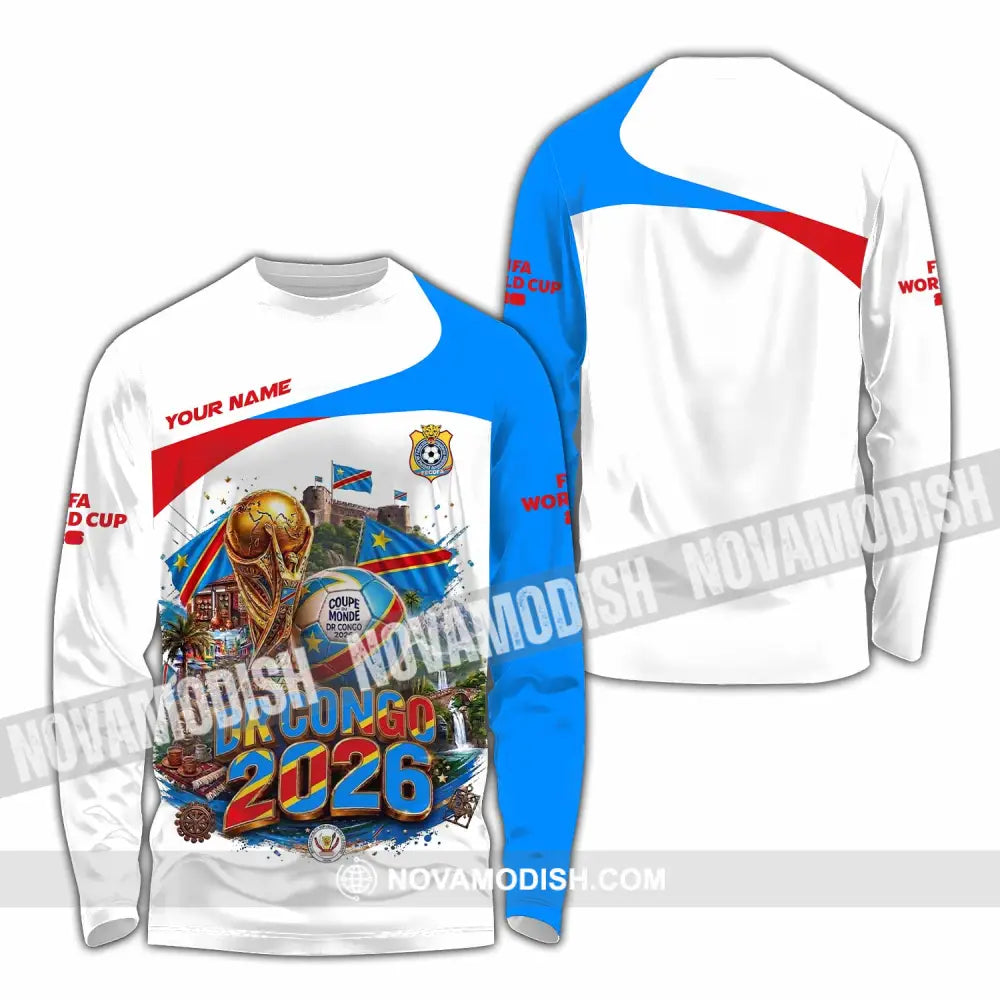 Unisex Shirt - Custom Dr Congo World Cup 2026 Shirt - Long Sleeve Shirt / S - T-shirt