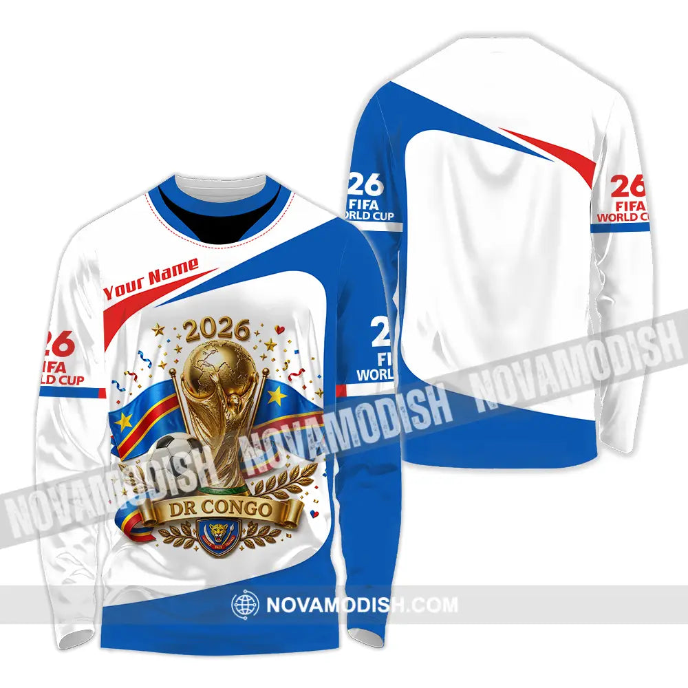 Unisex Shirt - Custom Dr Congo World Cup 2026 Shirt - Long Sleeve Shirt / S - T-shirt