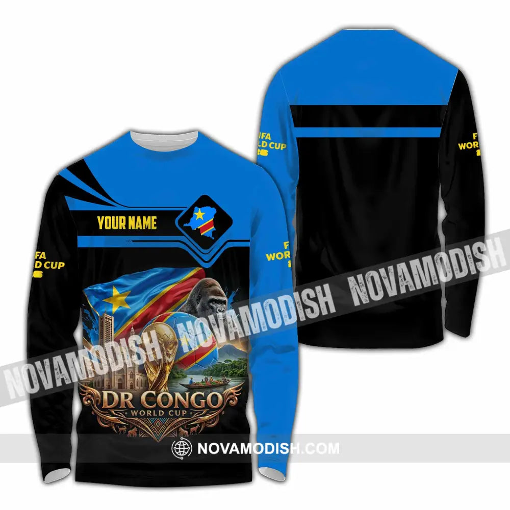 Unisex Shirt - Custom Dr Congo World Cup 2026 Shirt - Long Sleeve Shirt / S - T-shirt