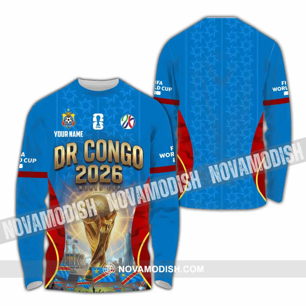 Unisex Shirt - Custom Dr Congo World Cup 2026 Shirt - Long Sleeve Shirt / S - T-shirt
