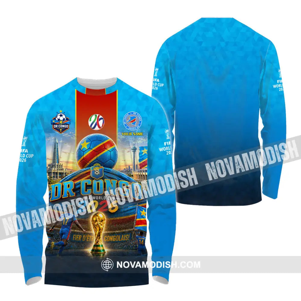 Unisex Shirt - Custom Dr Congo World Cup 2026 Shirt - Long Sleeve Shirt / S - T-shirt