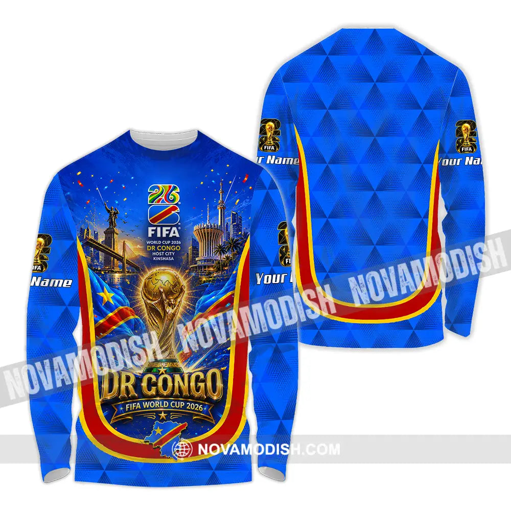 Unisex Shirt - Custom Dr Congo World Cup 2026 Shirt - Long Sleeve Shirt / S - T-shirt