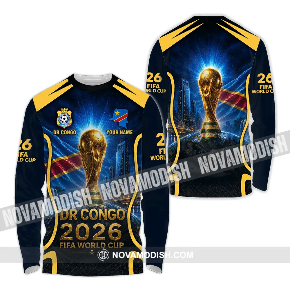 Unisex Shirt - Custom Dr Congo World Cup 2026 Shirt - Long Sleeve Shirt / S - T-shirt