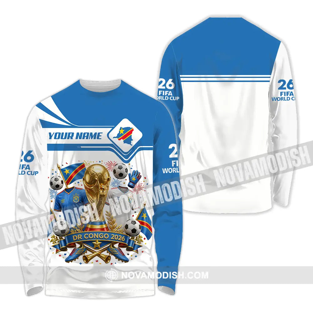 Unisex Shirt - Custom Dr Congo World Cup 2026 Shirt - Long Sleeve Shirt / S - T-shirt