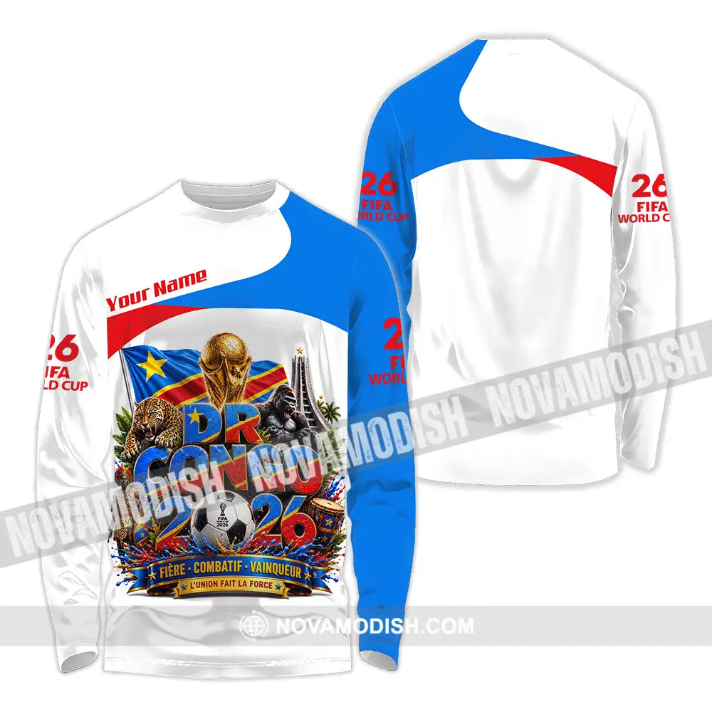 Unisex Shirt - Custom Dr Congo World Cup 2026 Shirt - Long Sleeve Shirt / S - T-shirt