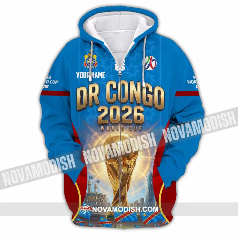 Unisex Shirt - Custom Dr Congo World Cup 2026 Shirt - Zipper Hoodie / S - T-shirt