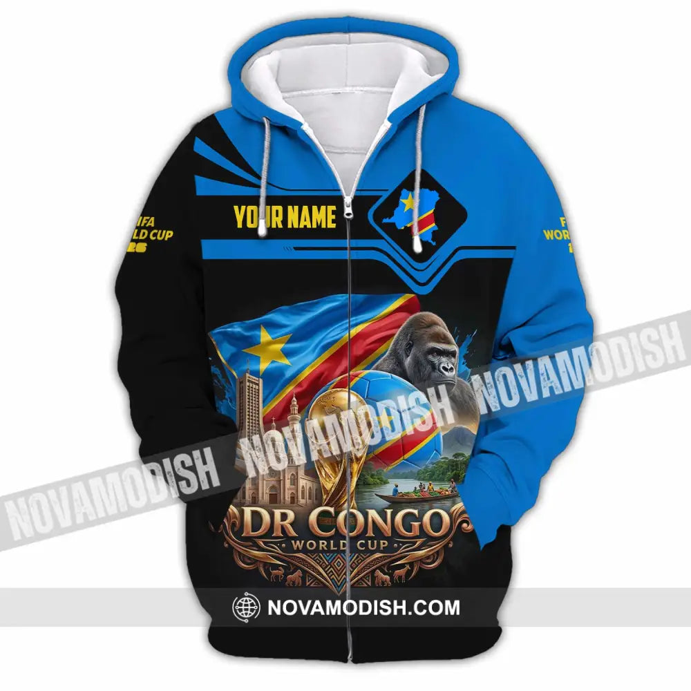 Unisex Shirt - Custom Dr Congo World Cup 2026 Shirt - Zipper Hoodie / S - T-shirt