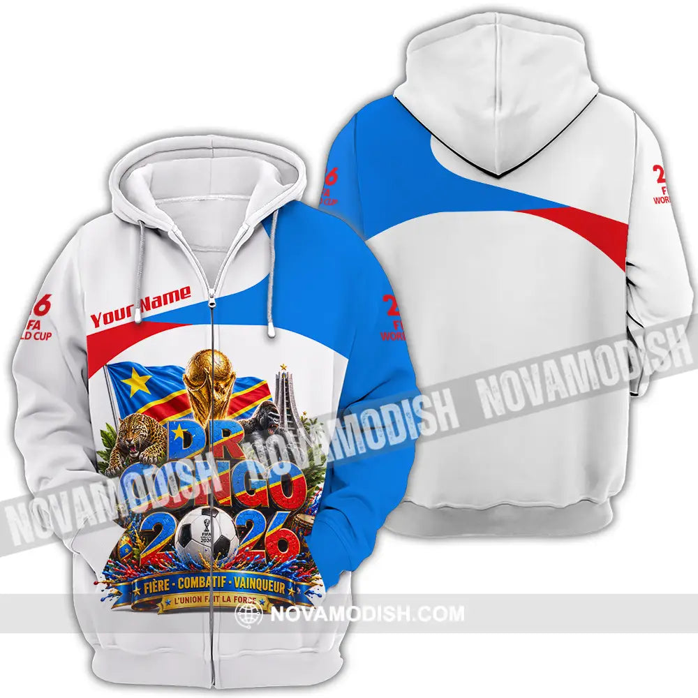 Unisex Shirt - Custom Dr Congo World Cup 2026 Shirt - Zipper Hoodie / S - T-shirt