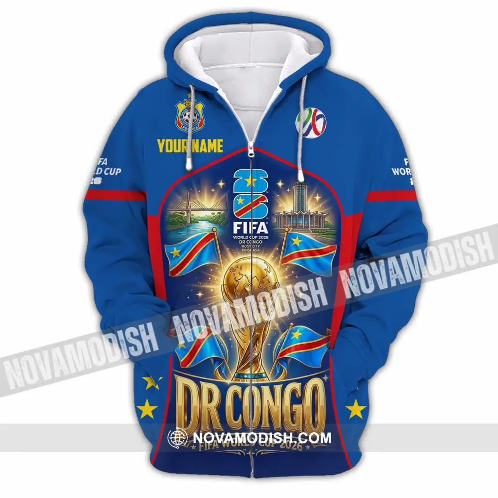 Unisex Shirt - Custom Dr Congo World Cup 2026 Shirt - Zipper Hoodie / S - T-shirt