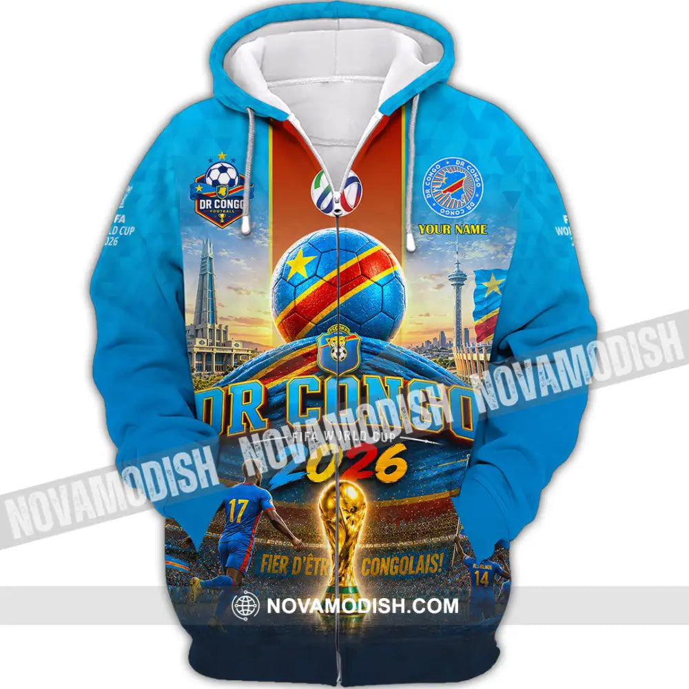 Unisex Shirt - Custom Dr Congo World Cup 2026 Shirt - Zipper Hoodie / S - T-shirt