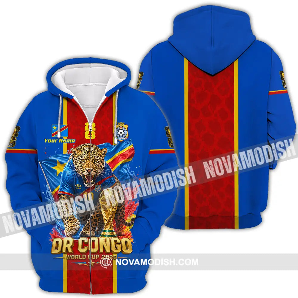 Unisex Shirt - Custom Dr Congo World Cup 2026 Shirt - Zipper Hoodie / S - T-shirt