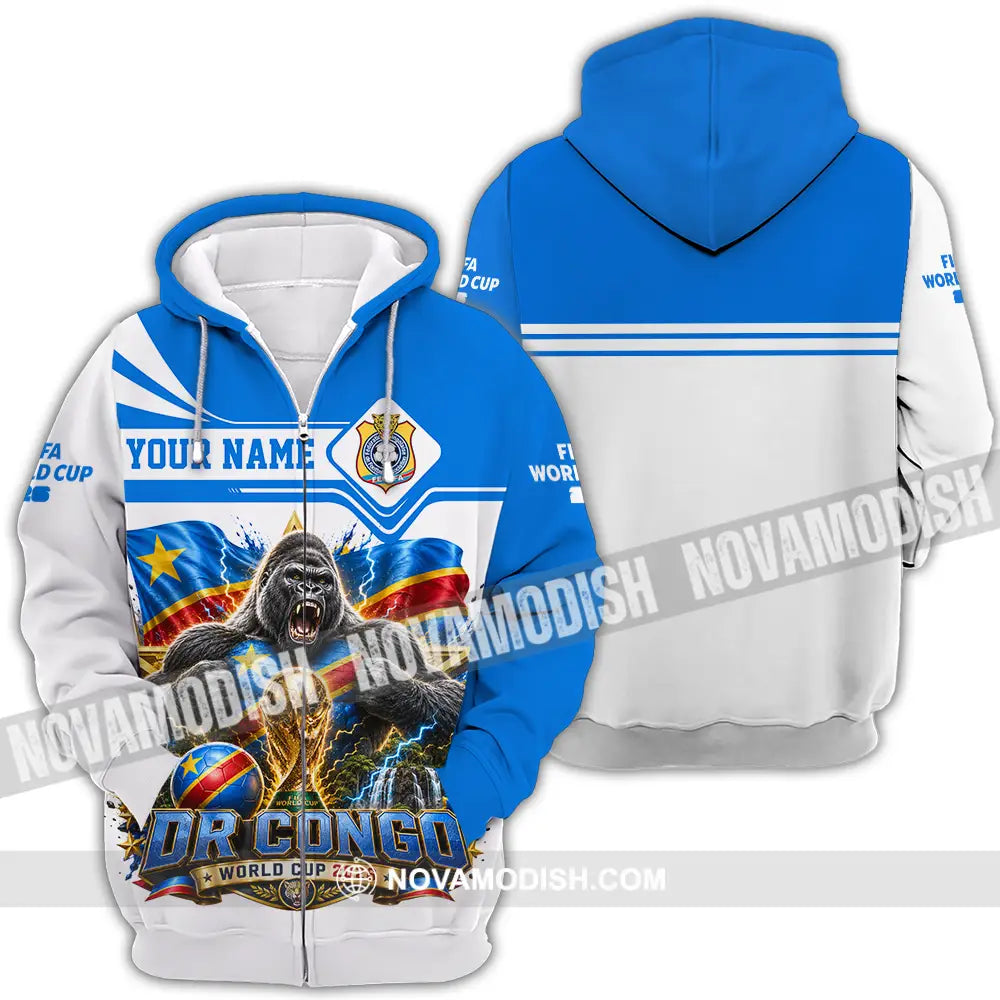 Unisex Shirt - Custom Dr Congo World Cup 2026 Shirt - Zipper Hoodie / S - T-shirt