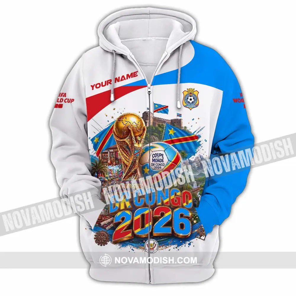 Unisex Shirt - Custom Dr Congo World Cup 2026 Shirt - Zipper Hoodie / S - T-shirt