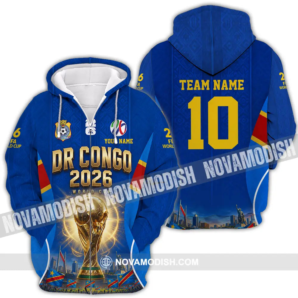 Unisex Shirt - Custom Dr Congo World Cup 2026 Shirt - Zipper Hoodie / S - T-shirt