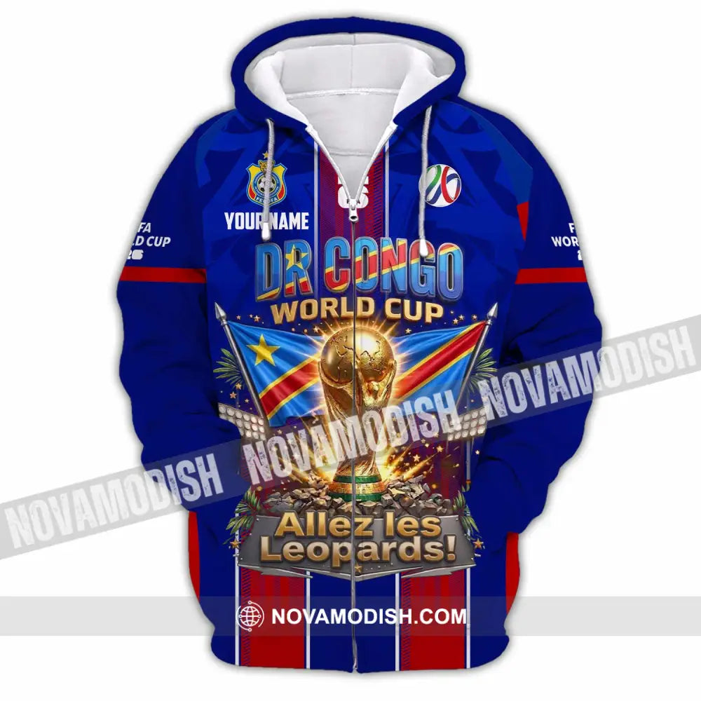 Unisex Shirt - Custom Dr Congo World Cup 2026 Shirt - Zipper Hoodie / S - T-shirt