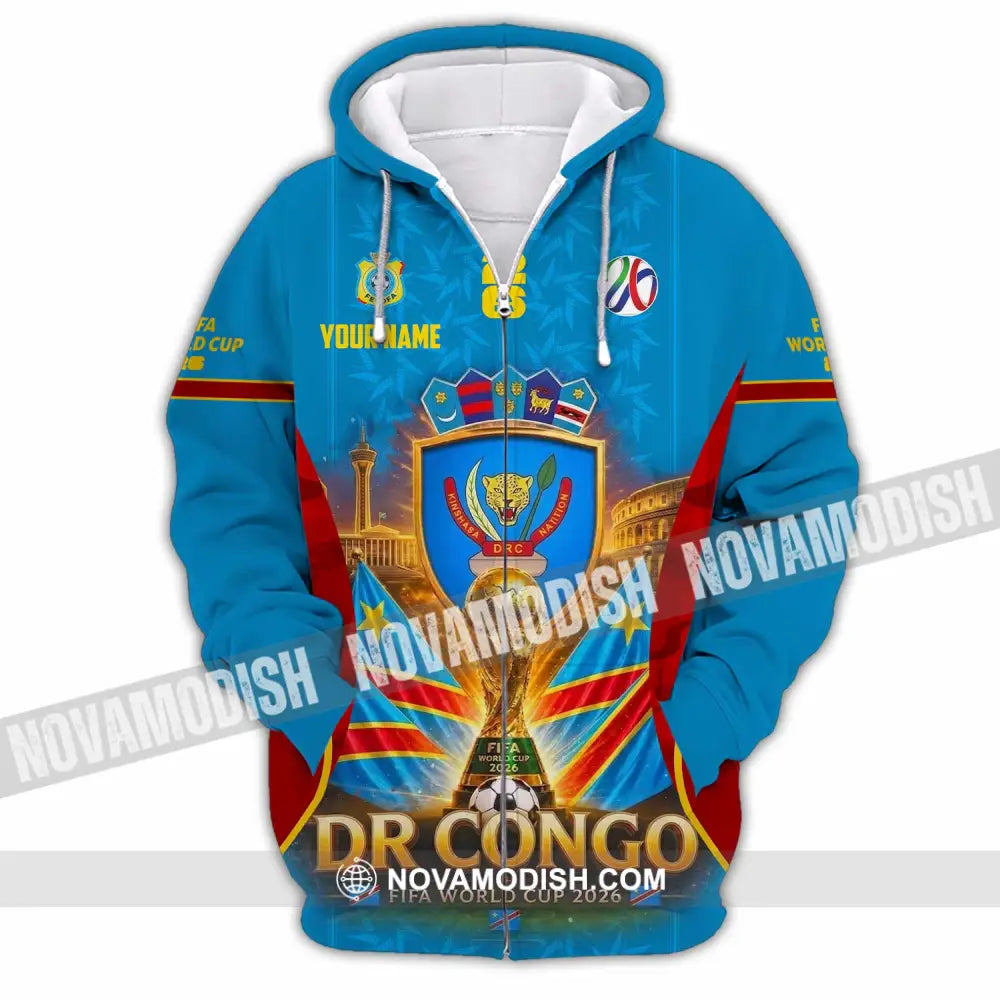 Unisex Shirt - Custom Dr Congo World Cup 2026 Shirt - Zipper Hoodie / S - T-shirt