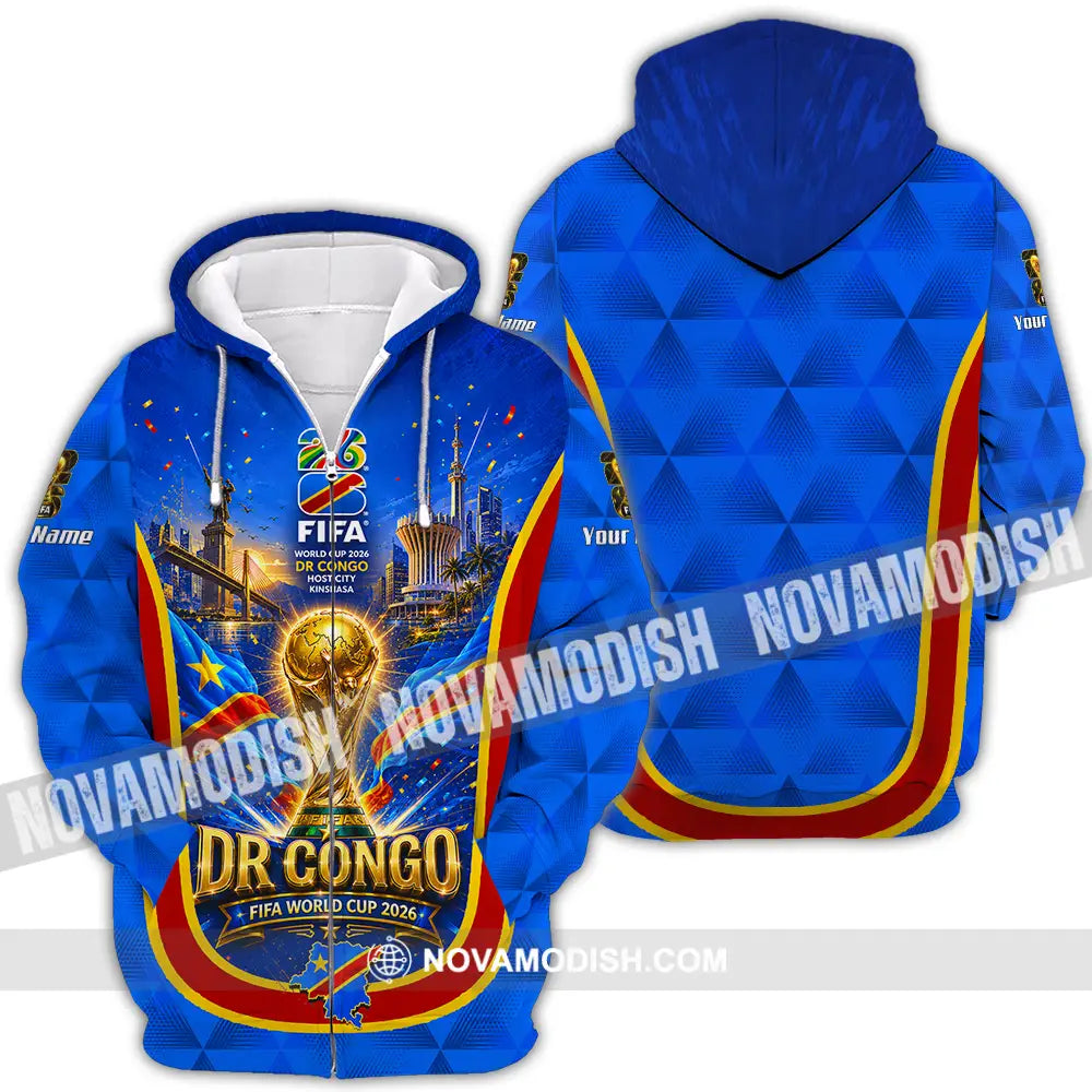 Unisex Shirt - Custom Dr Congo World Cup 2026 Shirt - Zipper Hoodie / S - T-shirt