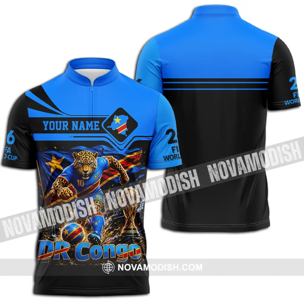 Unisex Shirt - Custom Dr Congo World Cup 2026 Shirt - Zipper Polo Shirt / S - T-shirt