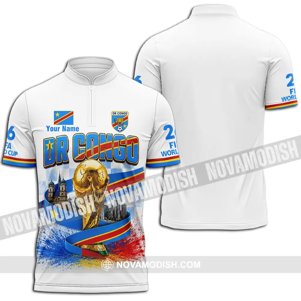 Unisex Shirt - Custom Dr Congo World Cup 2026 Shirt - Zipper Polo Shirt / S - T-shirt