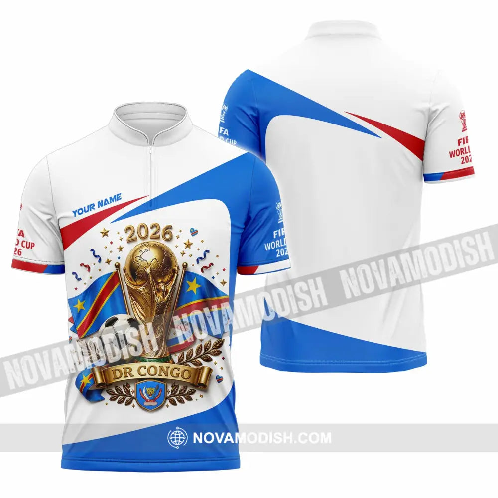 Unisex Shirt - Custom Dr Congo World Cup 2026 Shirt - Zipper Polo Shirt / S - T-shirt